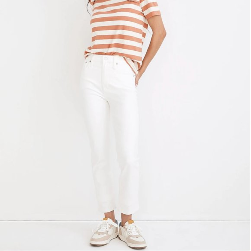 Madewell Curvy Perfect Vintage Jean in Tile White, Size‎ 25